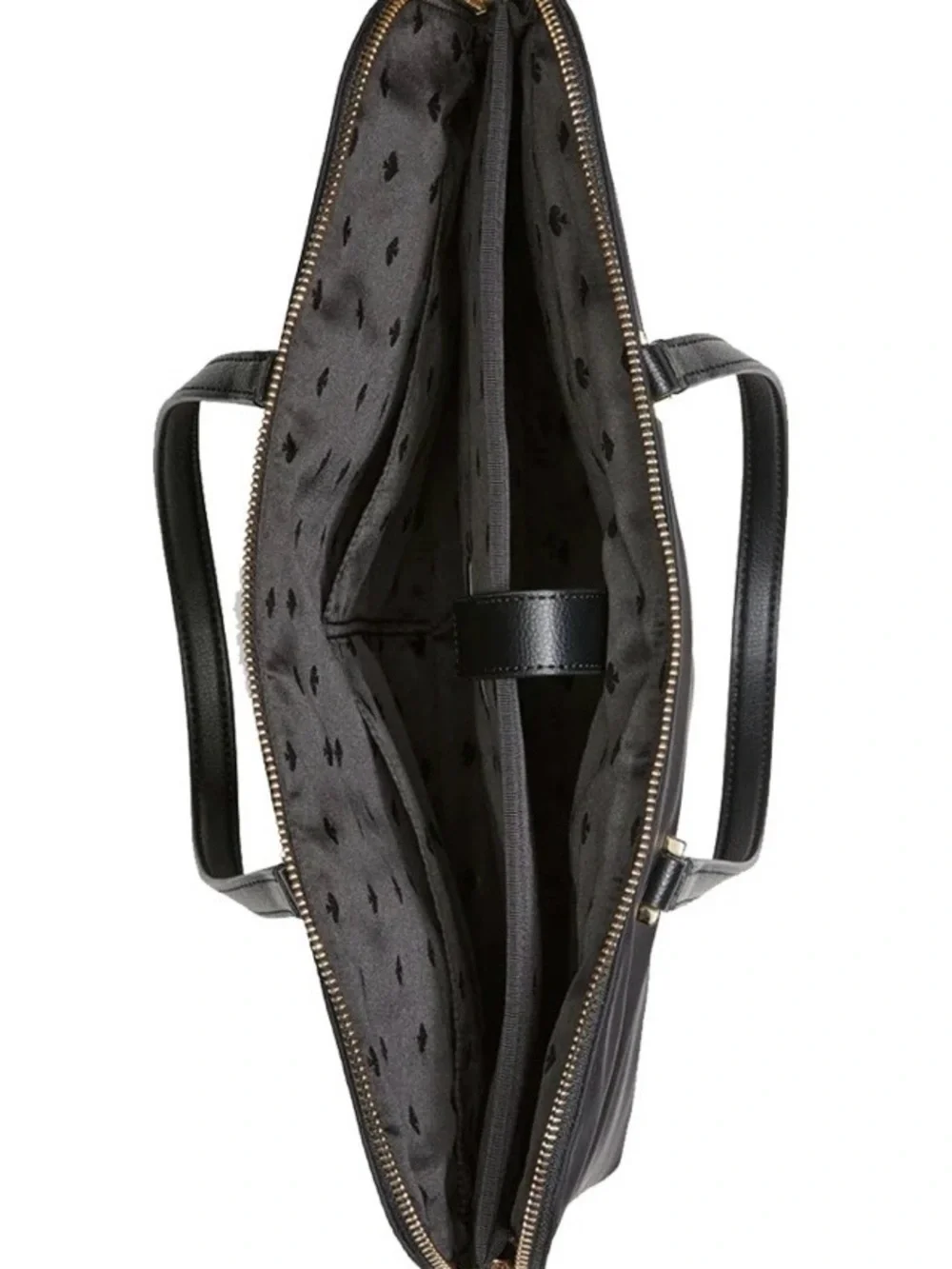 kate spade Black Laptop Briefcase Tote with Leather Handles and long strap
